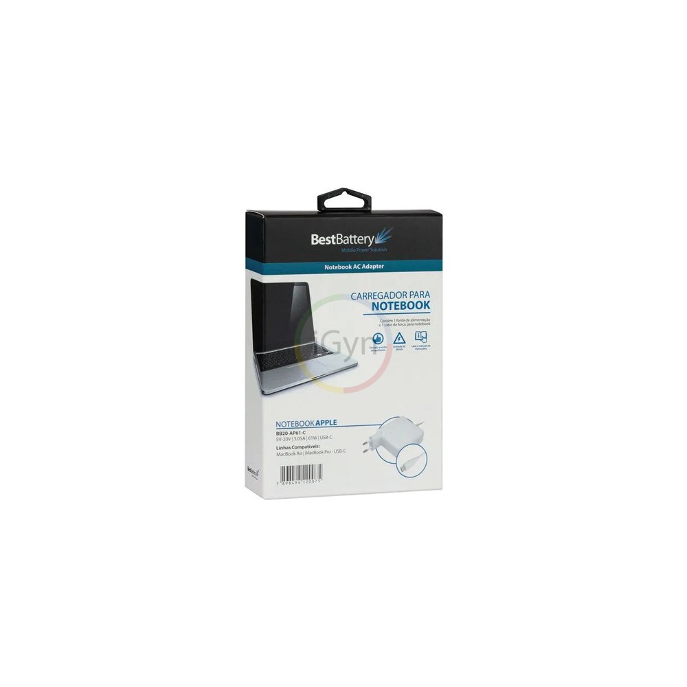 FONTE CARREGADOR P/ MACBOOK APPLE USB-C 60W 61W - Imagem 4