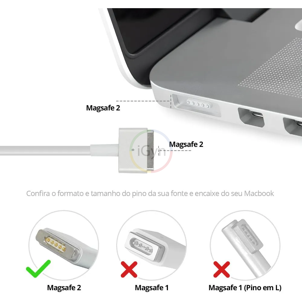 FONTE CARREGADOR P/ MACBOOK APPLE MAGSAFE 2 45W - Imagem 3
