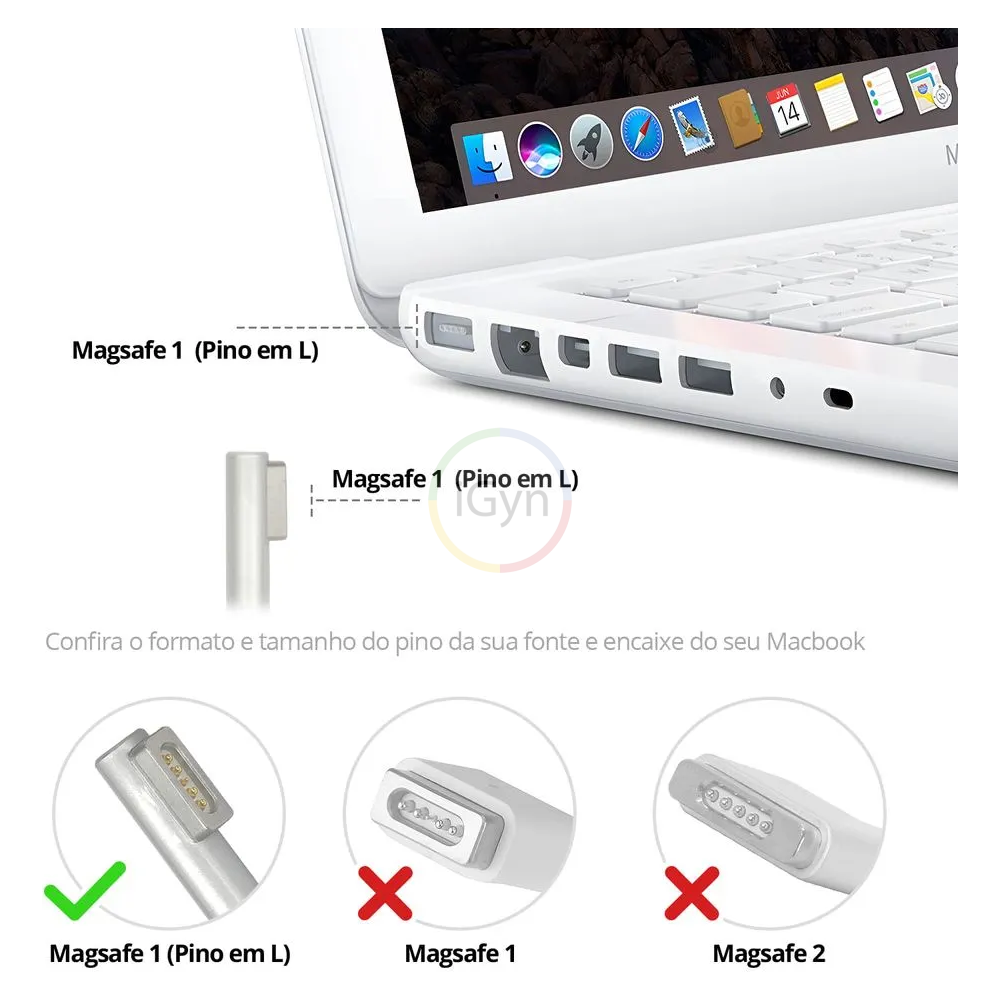 FONTE CARREGADOR P/ MACBOOK APPLE MAGSAFE 1 60W 65W - Imagem 3