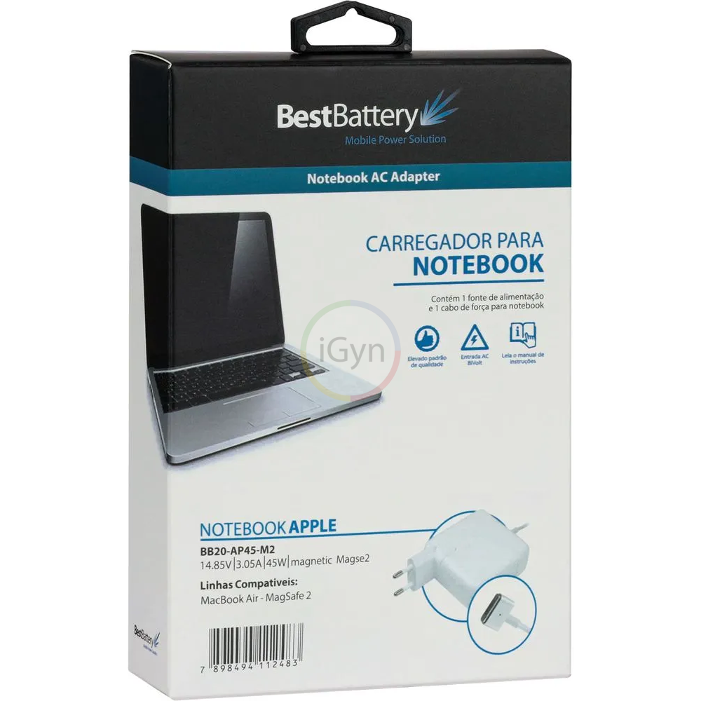 FONTE CARREGADOR P/ MACBOOK APPLE MAGSAFE 2 45W - Imagem 5