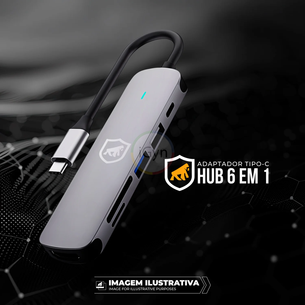 ADAPTADOR TIPO C HUB 6 EM 1 - Imagem 7